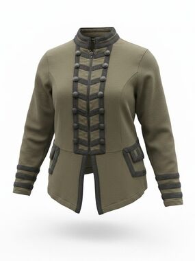 torrid Olive and Black Military-Inspired Button Jacket